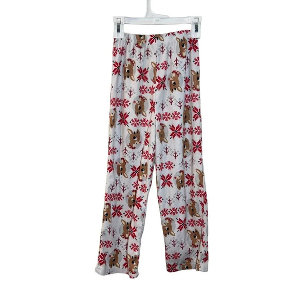 Rudolph Christmas Girls Pajama Set Small 6 Long Sleeve Button Up Soft Cozy Sleep - Picture 5 of 7